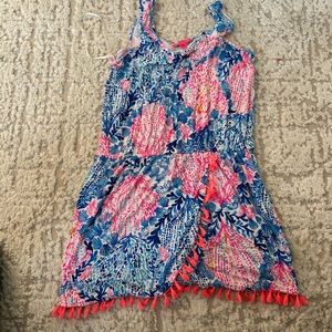 EUC Lilly Pulitzer Jarrett Romper - Resort White Sway with Me
